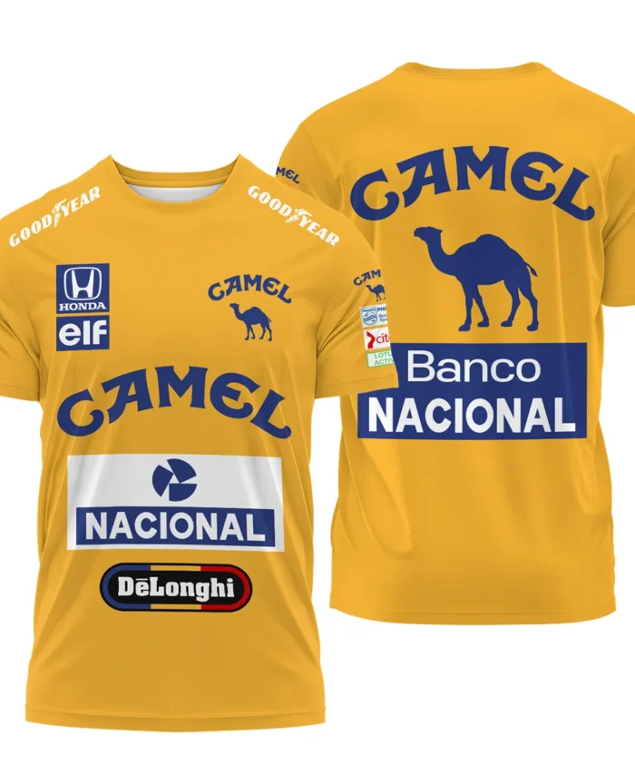 1987 Ayrton Senna Camel Honda Formula 1 Racing Team T-Shirt BL3725A5TS