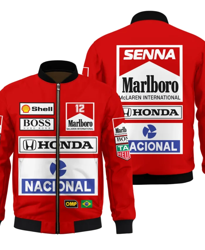 1988 Ayrton Senna Honda Race Suit Marlboro McLaren Bomber BL3725A2BB