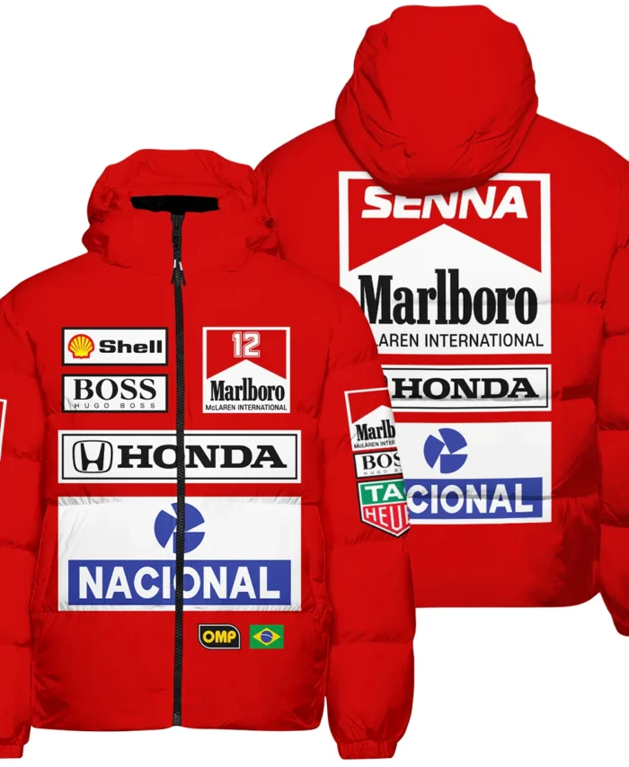 1988 Ayrton Senna Honda Race Suit Marlboro McLaren Down & Puffer Jackets BL3725A2HCJ