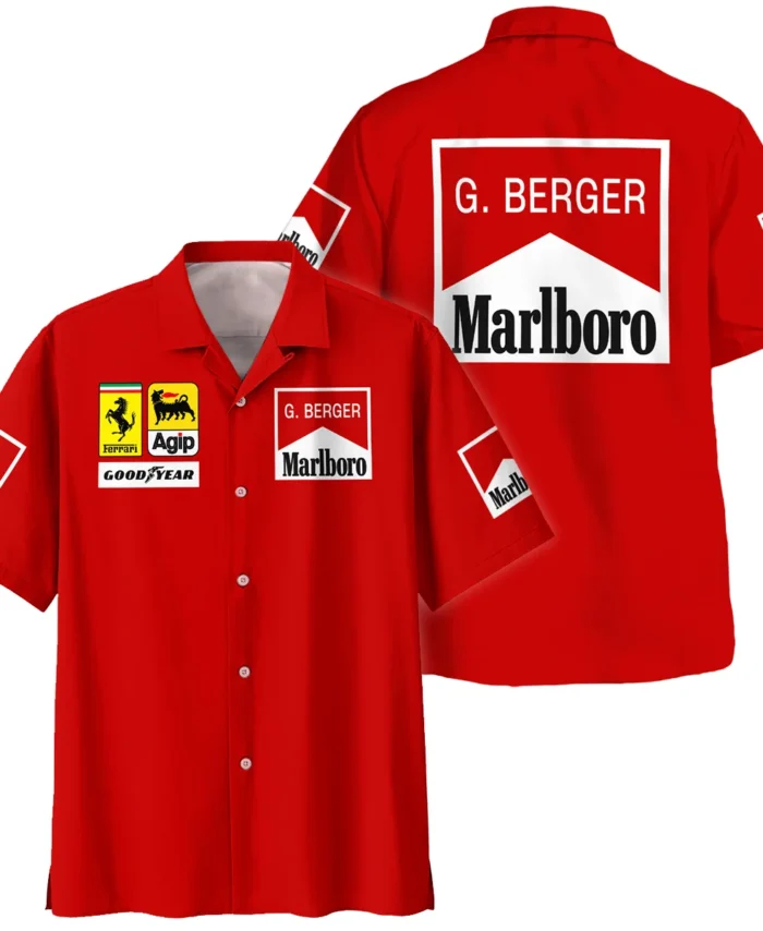 1988 Gerhard Berger Racing Suit Ferrari F1 Hawaiian Shirt BLGB261025A1HW