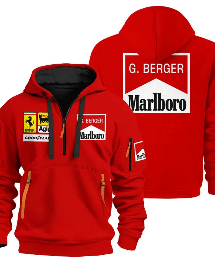 1988 Gerhard Berger Racing Suit Ferrari F1 Hoodie Half Zip BLGB261025A1HDF