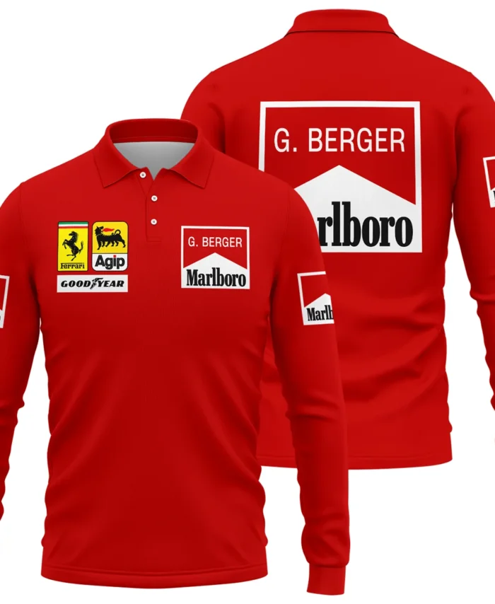 1988 Gerhard Berger Racing Suit Ferrari F1 Long Polo Shirt BLGB261025A1LPL