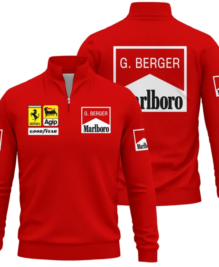 1988 Gerhard Berger Racing Suit Ferrari F1 Quarter-Zip Sweatshirt BLGB261025A1QZS