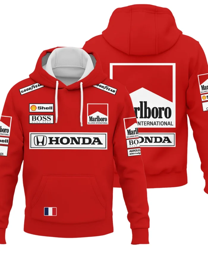1989 Alain Prost Racing Costume Ferrari F1 Team Hoodie BLVAAP070725A01HD