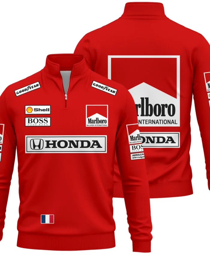 1989 Alain Prost Racing Costume Ferrari F1 Team Quarter-Zip Sweatshirt BLVAAP070725A01QZS