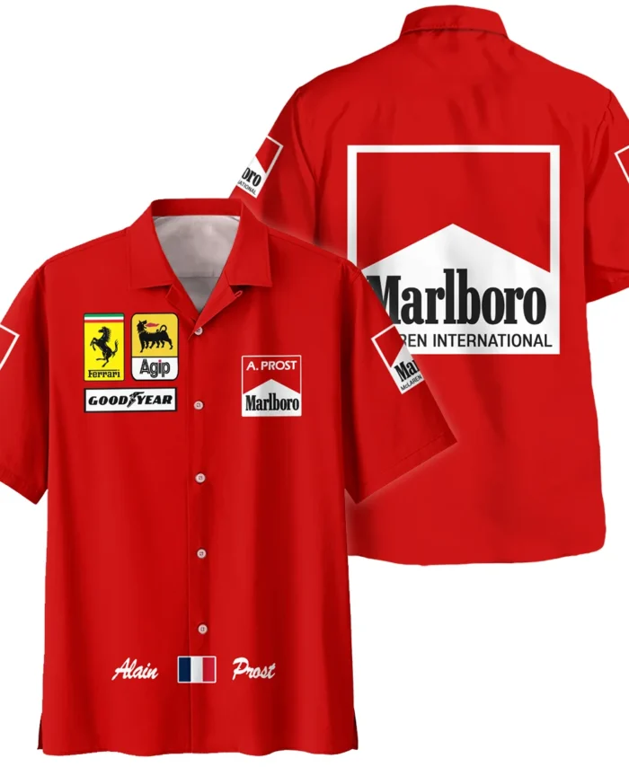 1990 Alain Prost Racing Costume Ferrari F1 Team Hawaiian Shirt BLVAAP070725A02HW