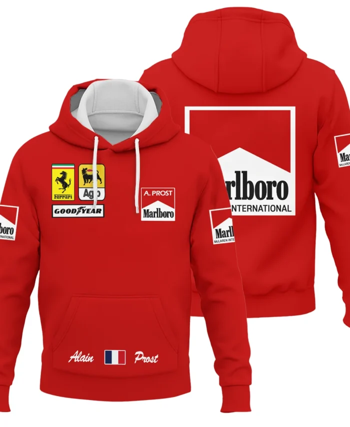 1990 Alain Prost Racing Costume Ferrari F1 Team Hoodie BLVAAP070725A02HD