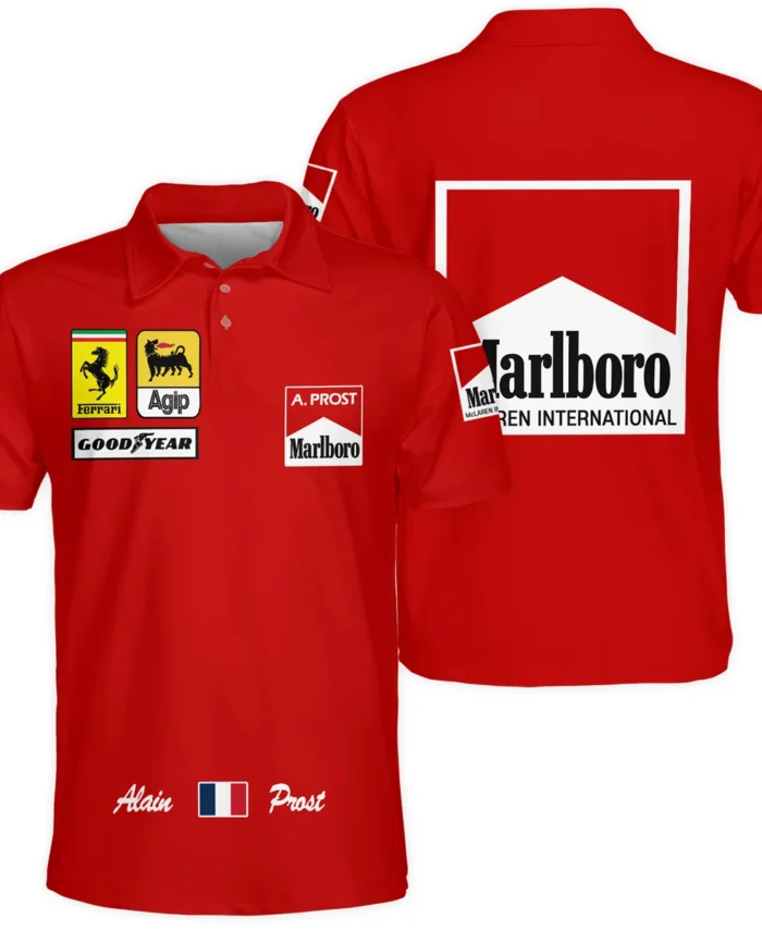 1990 Alain Prost Racing Costume Ferrari F1 Team Polo Shirt BLVAAP070725A02PL