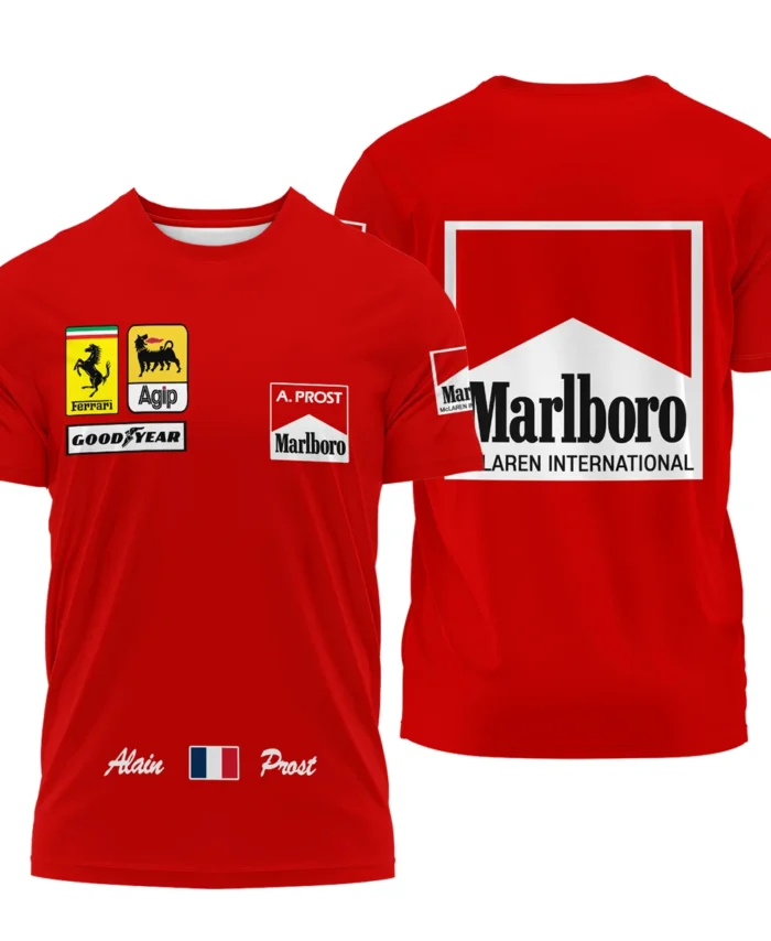 1990 Alain Prost Racing Costume Ferrari F1 Team T-Shirt BLVAAP070725A02TS