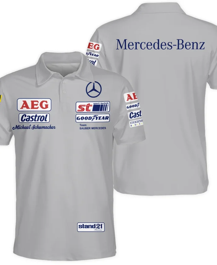 1990 Michael Schumacher Race Suit Mercedes F1 Polo Shirt BLVAMC020925A5PL