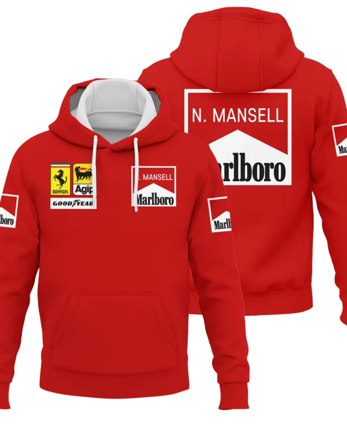 1990 Nigel Mansell Racing Suit Ferrari F1 Hoodie BLNM29725A5HD