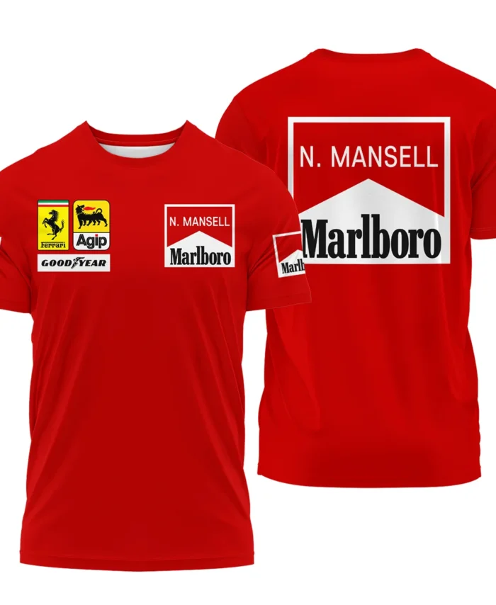 1990 Nigel Mansell Racing Suit Ferrari F1 T-Shirt BLNM29725A5TS