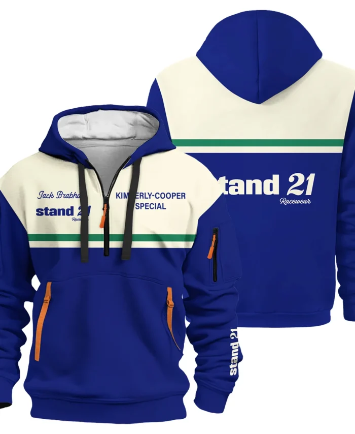 1990s Sir Jack Brabham Race IndyCar Suit Hoodie Half Zipper BLVAJB070725A02HDF