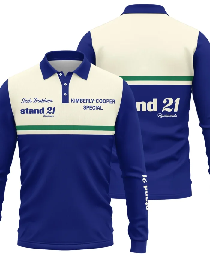 1990s Sir Jack Brabham Race IndyCar Suit Long Polo Shirt BLVAJB070725A02LPL