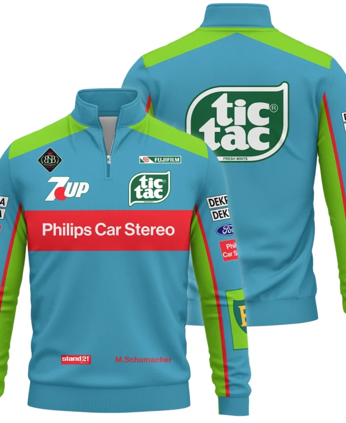 1991 Michael Schumacher Race Suit Quarter-Zip Sweatshirt BLVAMC020925A9QZS