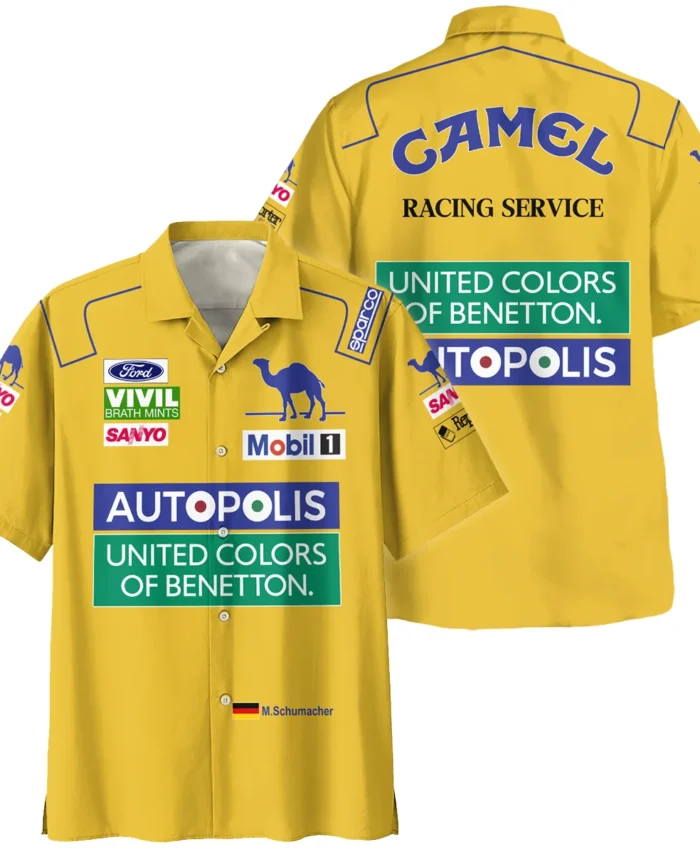 1992 Michael Schumacher Race Suit Benetton F1 Hawaiian Shirt BLVAMC020925A3HW