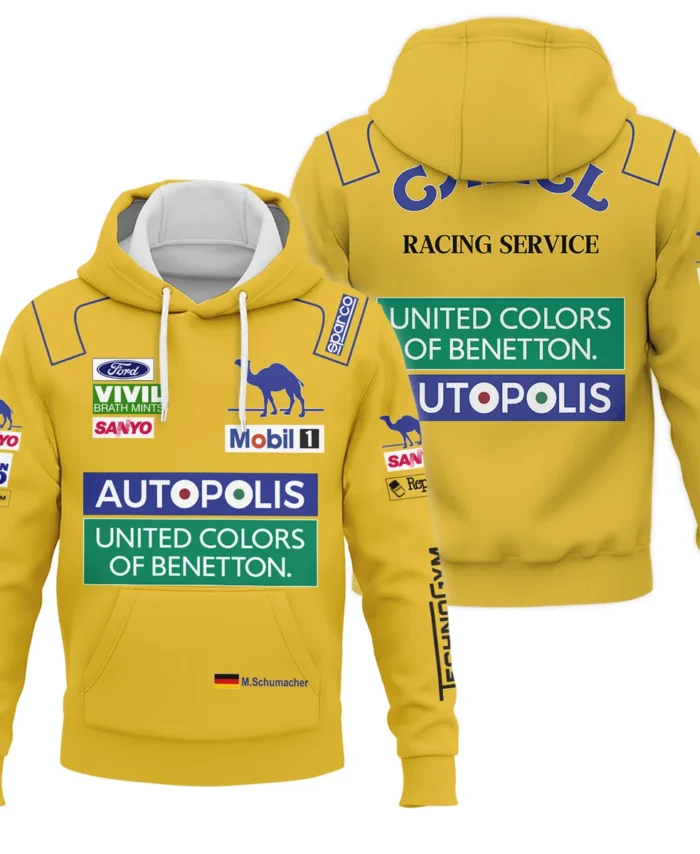 1992 Michael Schumacher Race Suit Benetton F1 Hoodie BLVAMC020925A3HD