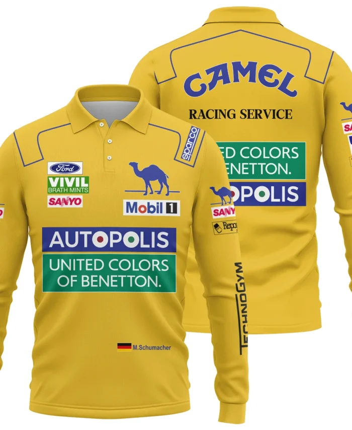 1992 Michael Schumacher Race Suit Benetton F1 Long Polo Shirt BLVAMC020925A3LPL