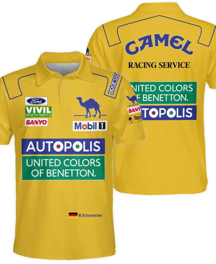 1992 Michael Schumacher Race Suit Benetton F1 Polo Shirt BLVAMC020925A3PL