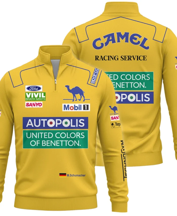 1992 Michael Schumacher Race Suit Benetton F1 Quarter-Zip Sweatshirt BLVAMC020925A3QZS