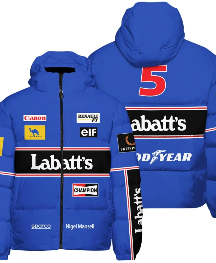 1992 Nigel Mansell Racing Suit Williams F1 Down & Puffer Jackets BLNM29725A1HCJ