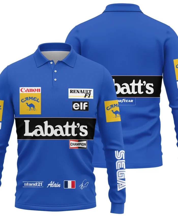 1993 Alain Prost Racing Suit Williams Renault F1 Team Long Polo Shirt BLVAAP070725A03LPL