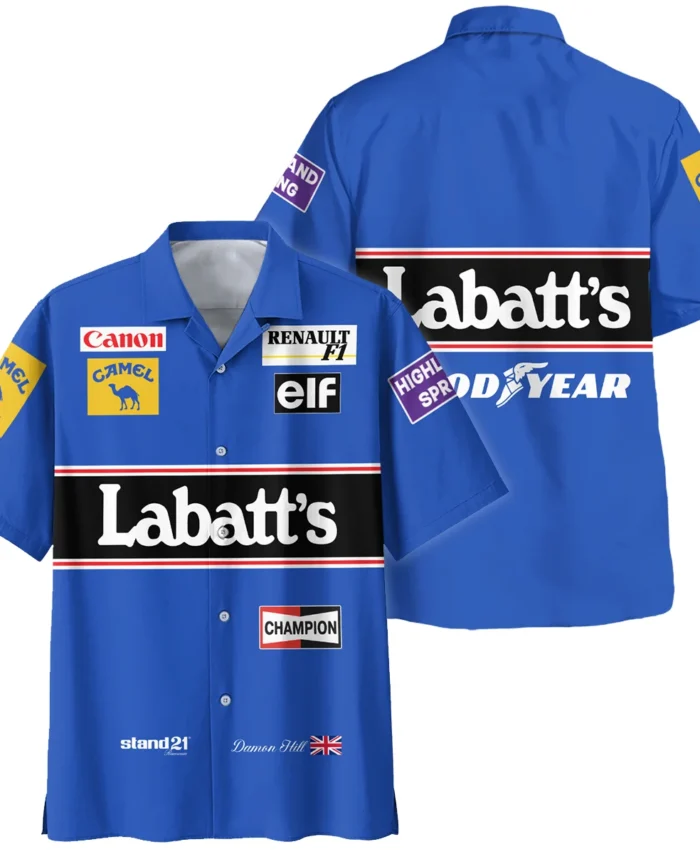 1993 Damon Hill Racing Suit Williams F1 Hawaiian Shirt BLVADH050925A1HW