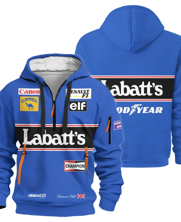 1993 Damon Hill Racing Suit Williams F1 Hoodie Half Zip BLVADH050925A1HDF