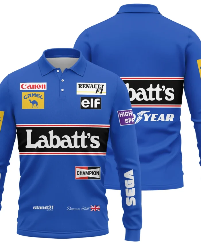 1993 Damon Hill Racing Suit Williams F1 Long Polo Shirt BLVADH050925A1LPL
