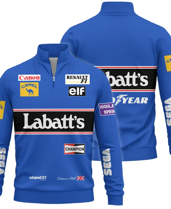 1993 Damon Hill Racing Suit Williams F1 Quarter-Zip Sweatshirt BLVADH050925A1QZS