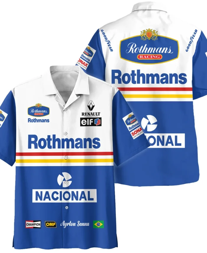 1994 Ayrton Senna Rothmans Williams Renault F1 Racing Team Hawaiian Shirt BL3725A6HW