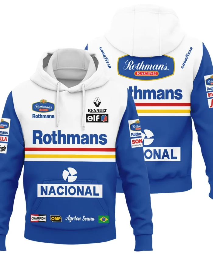 1994 Ayrton Senna Rothmans Williams Renault F1 Racing Team Hoodie BL3725A6HD