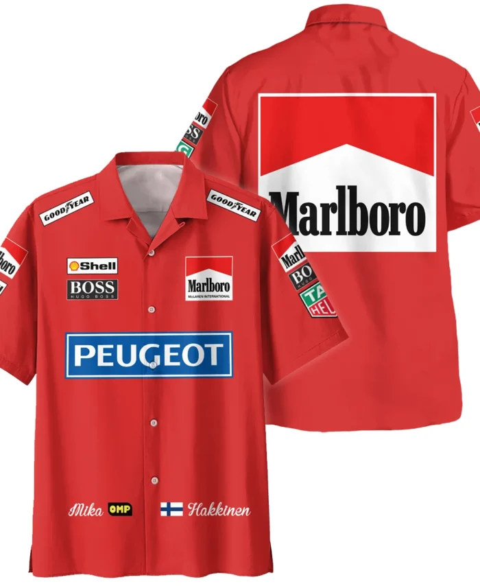 1994 Mika Hakkinen Racing Suit McLaren F1 Hawaiian Shirt BLVAMH271025A1HW