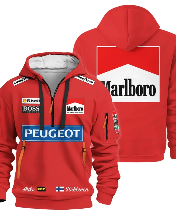 1994 Mika Hakkinen Racing Suit McLaren F1 Hoodie Half Zip BLVAMH271025A1HDF