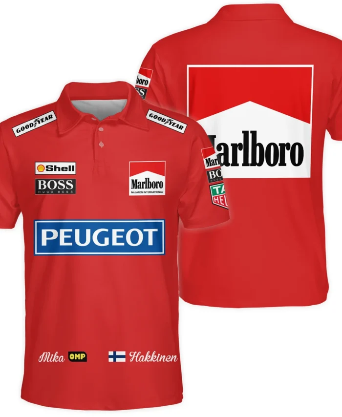 1994 Mika Hakkinen Racing Suit McLaren F1 Polo Shirt BLVAMH271025A1PL