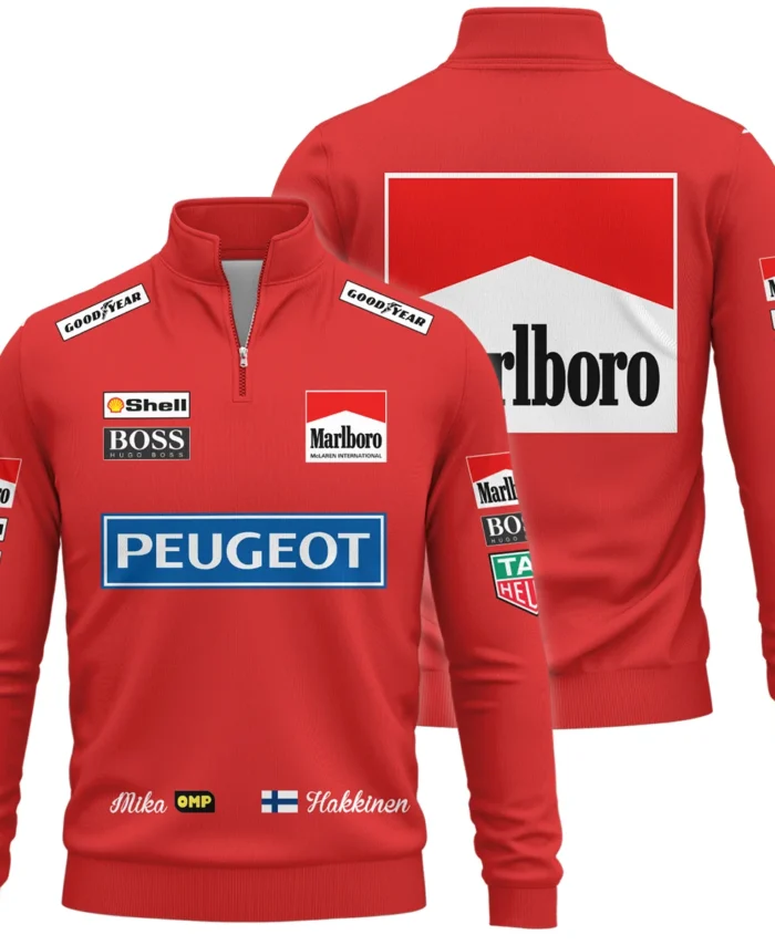 1994 Mika Hakkinen Racing Suit McLaren F1 Quarter-Zip Sweatshirt BLVAMH271025A1QZS