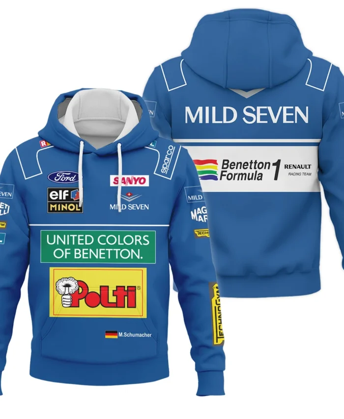 1994 WDC Michael Schumacher Race Suit Benetton F1 Hoodie BLVAMC020925A4HD