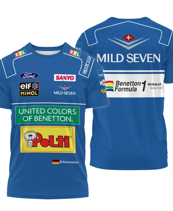 1994 WDC Michael Schumacher Race Suit Benetton F1 T-Shirt BLVAMC020925A4TS