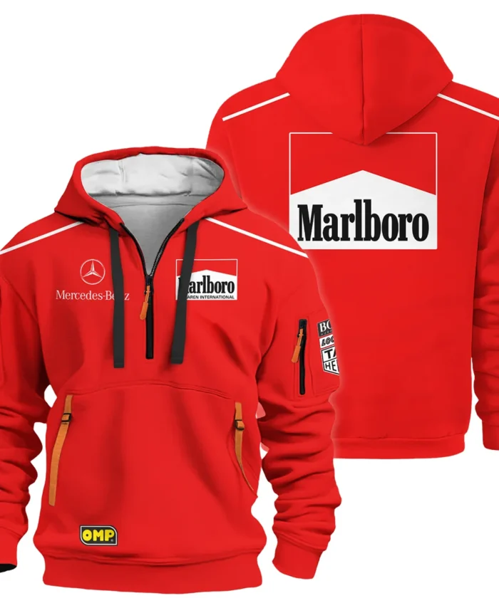 1995 Mika Hakkinen Racing Suit McLaren F1 Hoodie Half Zip BLVAMH271025A3HDF