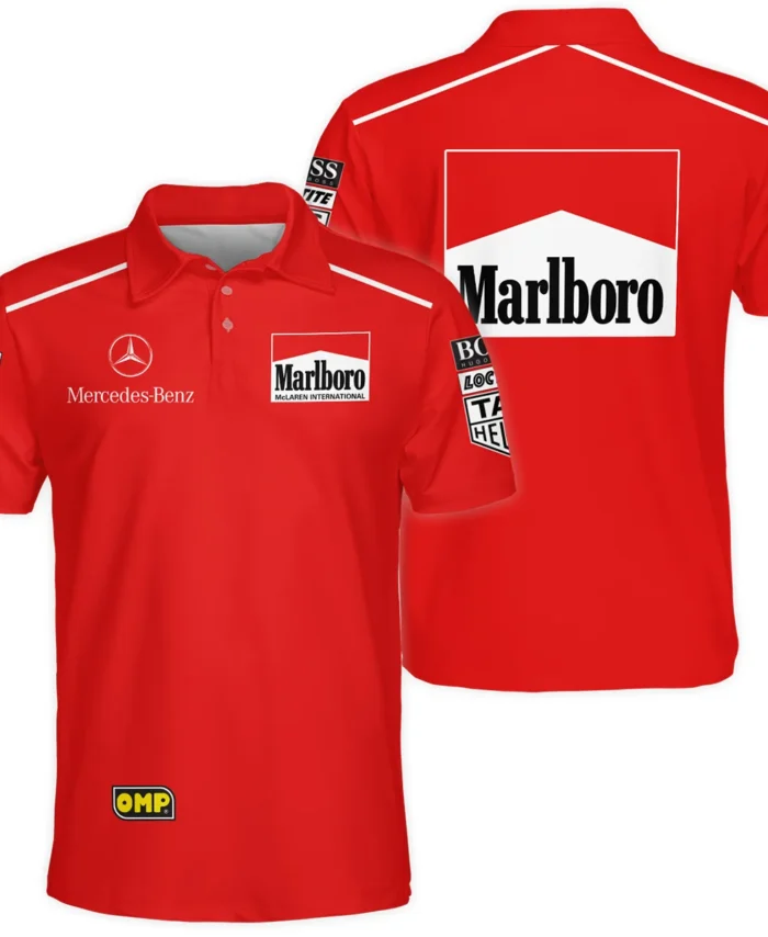 1995 Mika Hakkinen Racing Suit McLaren F1 Polo Shirt BLVAMH271025A3PL