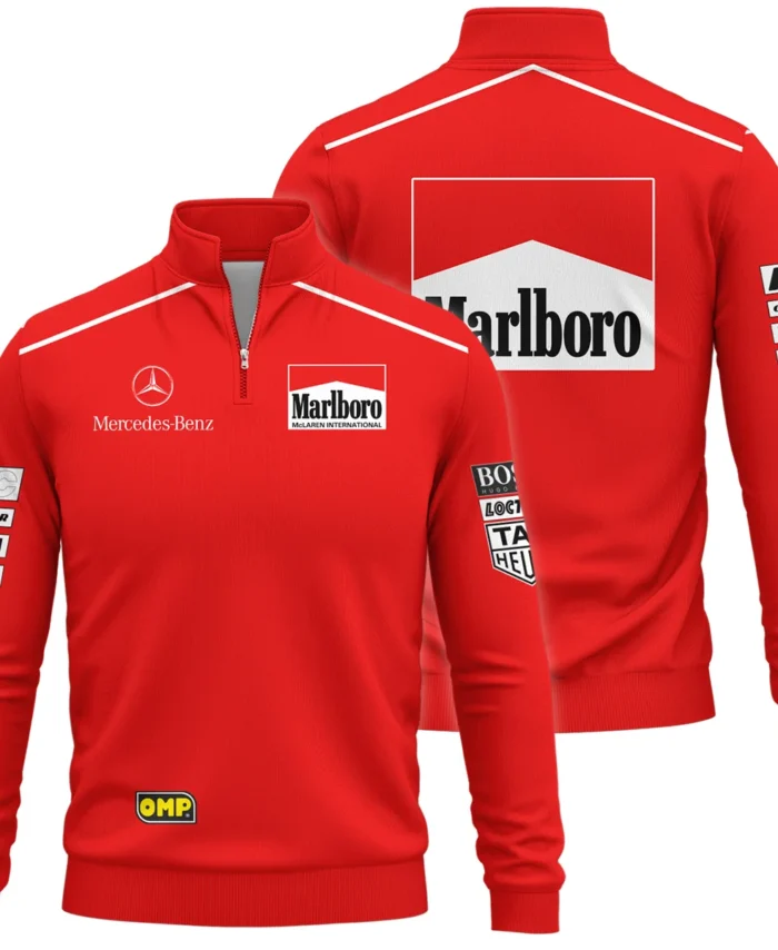 1995 Mika Hakkinen Racing Suit McLaren F1 Quarter-Zip Sweatshirt BLVAMH271025A3QZS