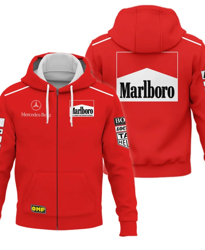 1995 Mika Hakkinen Racing Suit McLaren F1 Zipper Hoodie BLVAMH271025A3ZHD