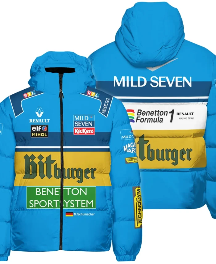1995 WDC Michael Schumacher Race Suit Benetton F1 Down & Puffer Jackets BLVAMC020925A1HCJ