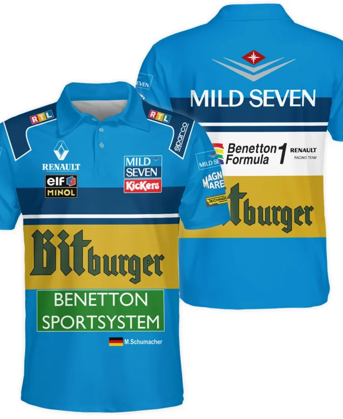 1995 WDC Michael Schumacher Race Suit Benetton F1 Polo Shirt BLVAMC020925A1PL