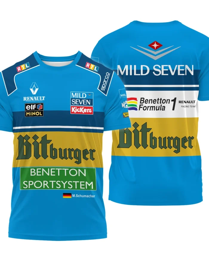 1995 WDC Michael Schumacher Race Suit Benetton F1 T-Shirt BLVAMC020925A1TS