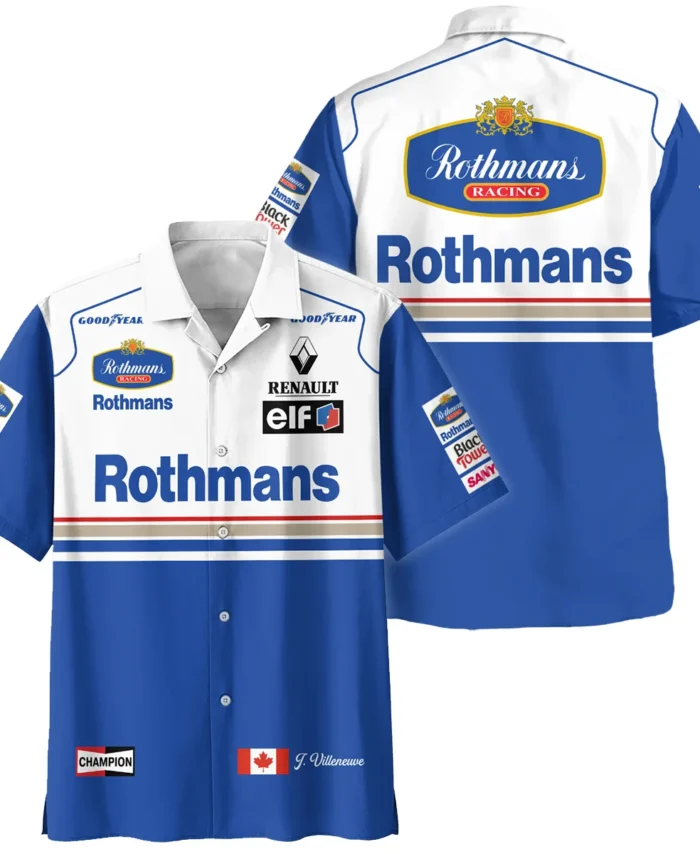 1996 Jacques Villeneuve Racing Suit Williams F1 Hawaiian Shirt BLJV10825A1HW