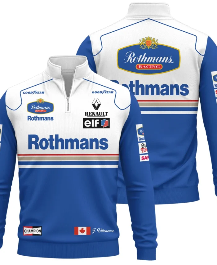 1996 Jacques Villeneuve Racing Suit Williams F1 Quarter-Zip Sweatshirt BLJV10825A1QZS