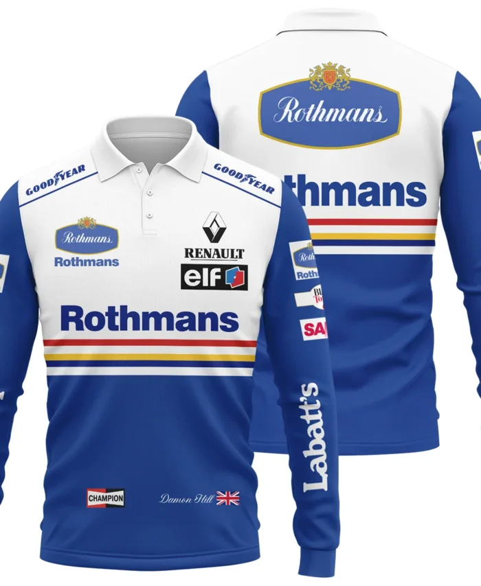 1996 WDC Damon Hill Racing Suit Williams F1 Long Polo Shirt BLVADH050925A2LPL