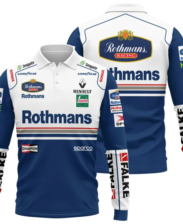 1997 Jacques Villeneuve Racing Suit Williams F1 Long Polo Shirt BLJV10825A2LPL