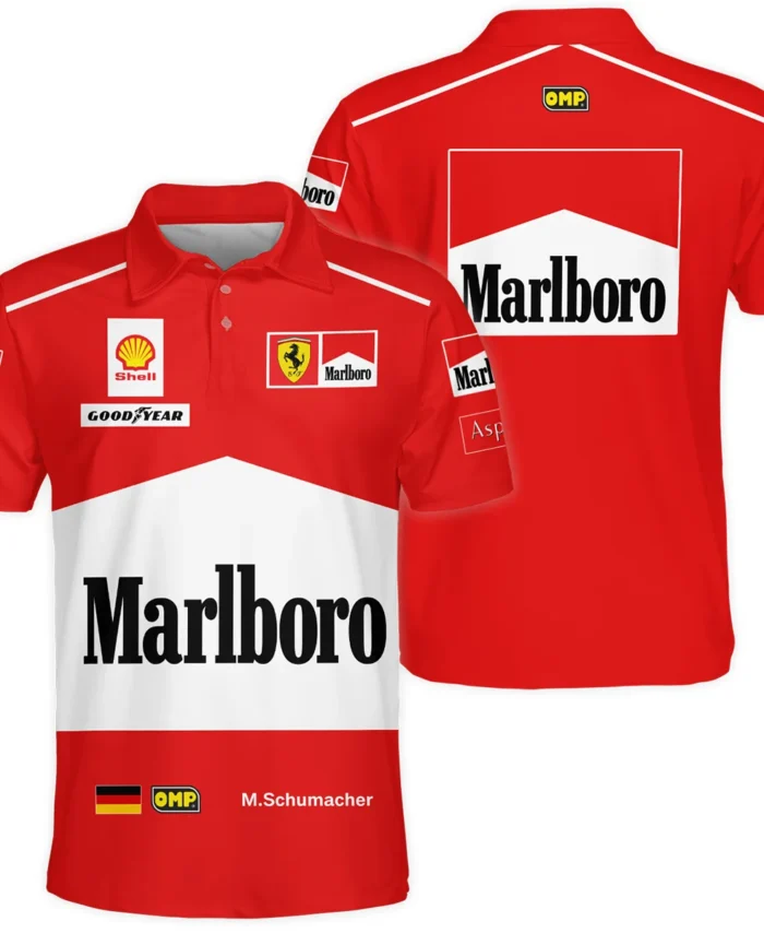 1997 Michael Schumacher Race Suit Ferrari F1 Polo Shirt BLVAMC020925A7PL